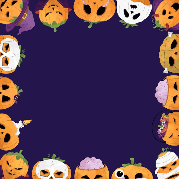 Halloween Pumpkin Illustration Frame Background