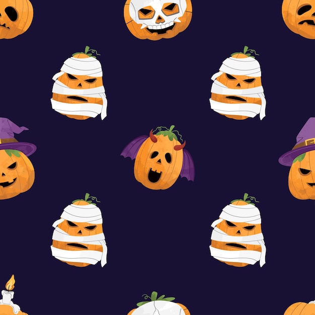 Halloween Pumpkin Illustration Frame Background