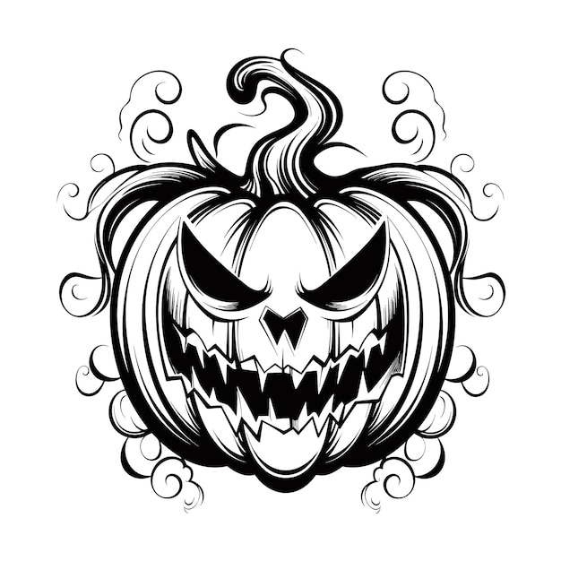 Иллюстрация о тыкве Хэллоуин, выделенная на белом фоне