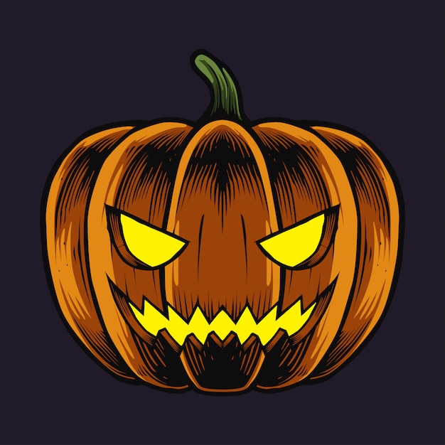 Halloween pumpkin illustration and t-shirt design