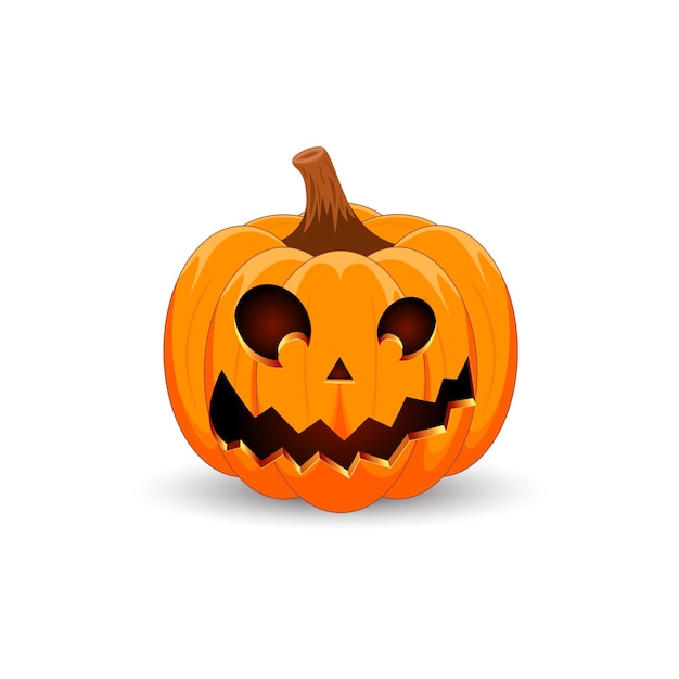 Halloween Pumpkin isolated The main symbol Happy Halloween holiday Orange spooky pumpkin scary smile