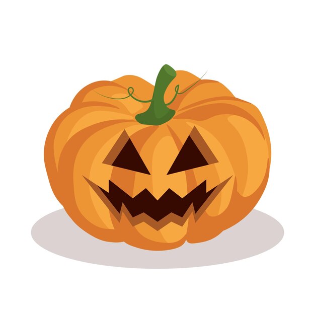 Halloween pumpkin isolated on a white background The main symbol of the Halloween holiday