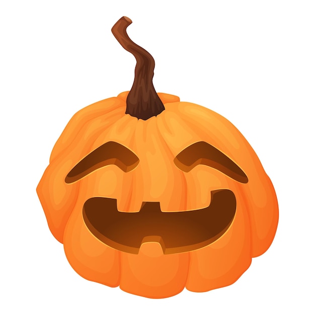 Halloween pumpkin jack lantern with cut out eyes and mouth vector isolated cartoon illustration