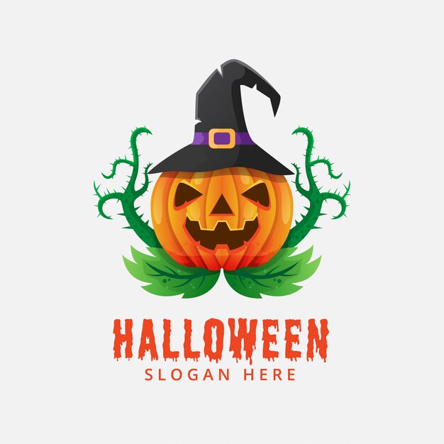 Halloween pumpkin logo vector