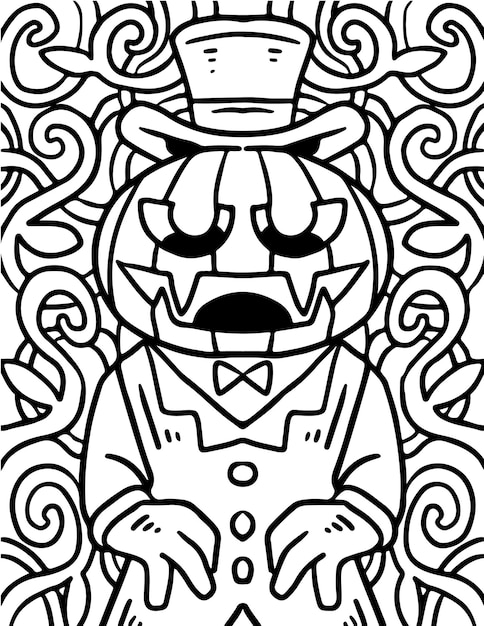 Halloween pumpkin man coloring page