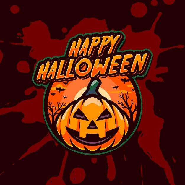 Premium Vector Halloween pumpkin mascot logo design