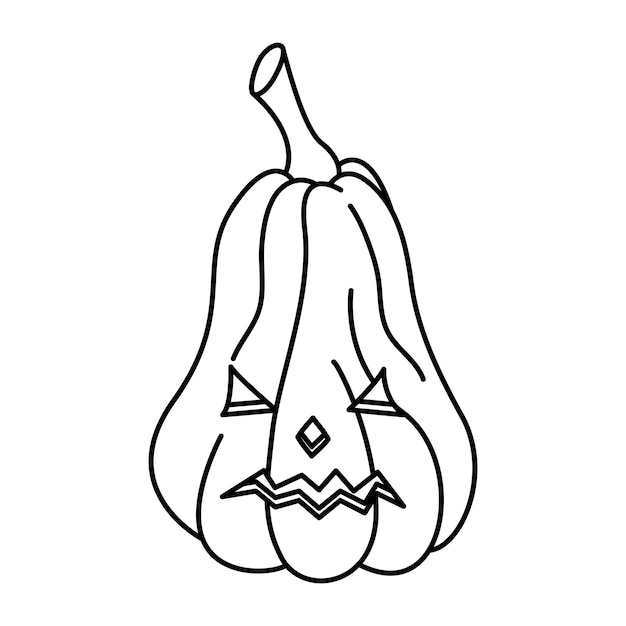 Contorno del viso del mostro della zucca di halloween