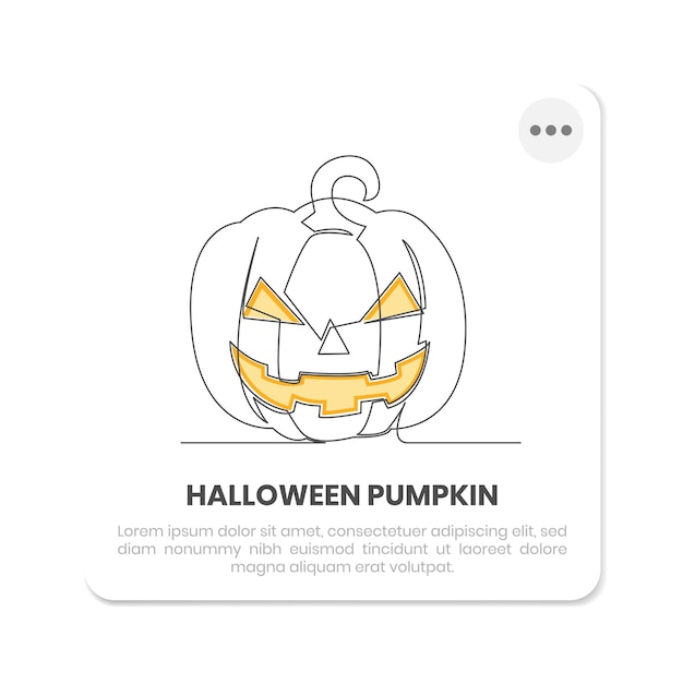 halloween pumpkin outline hand drawn illustration