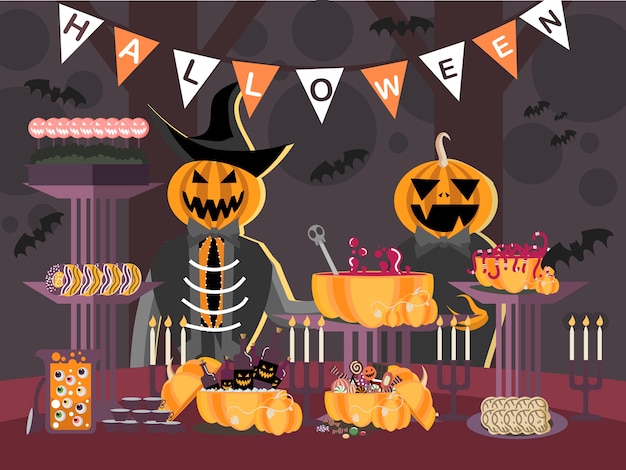 Premium Vector | Halloween pumpkin party