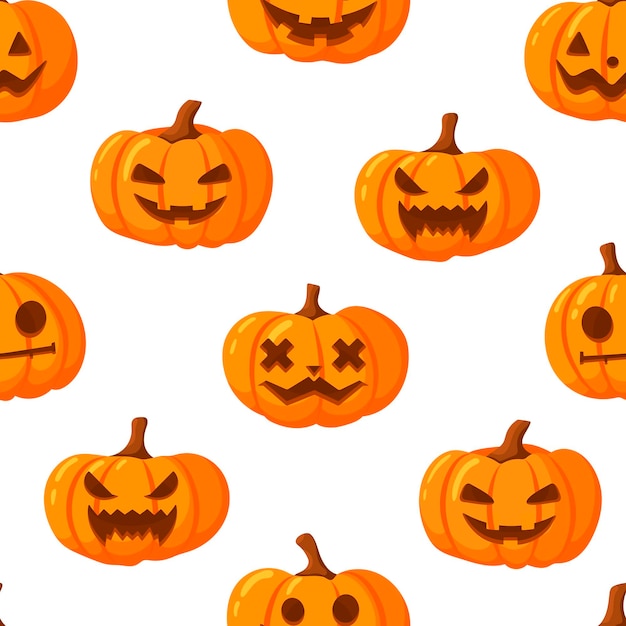 Modello di zucca di halloween. stile cartone animato