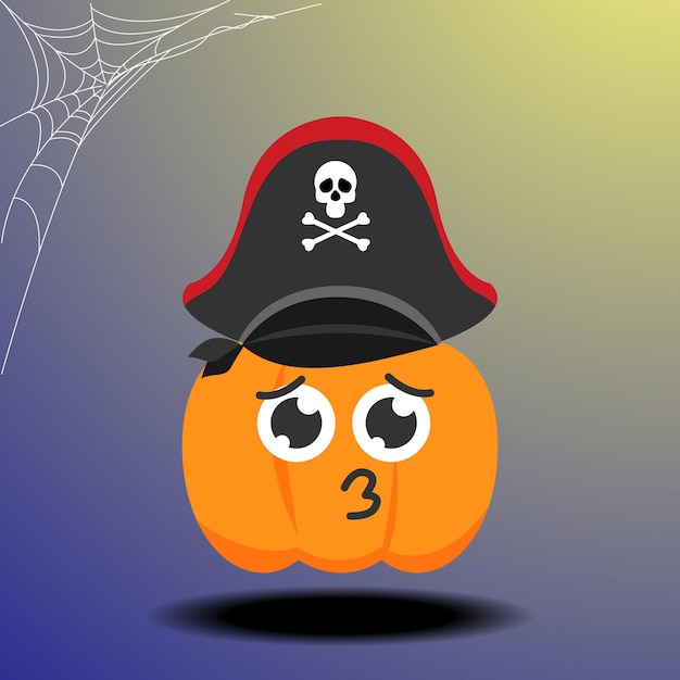 Вектор иллюстрации пирата тыквы Хэллоуина