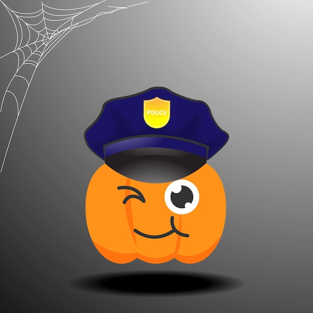 Halloween Pumpkin Police Illustration Vector