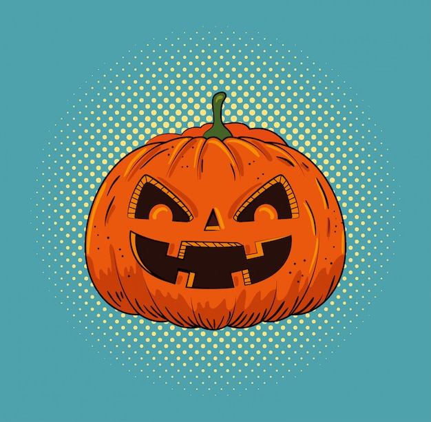 Zucca di halloween pop art style