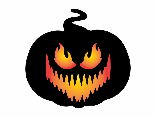 Halloween Pumpkin Scary Face Illustration