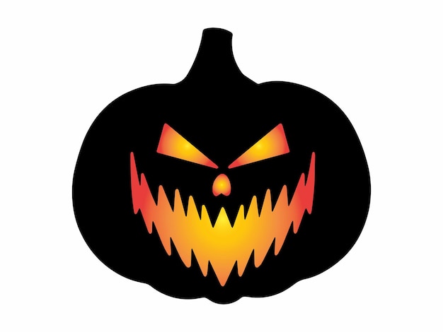 Vector halloween pumpkin scary face illustration