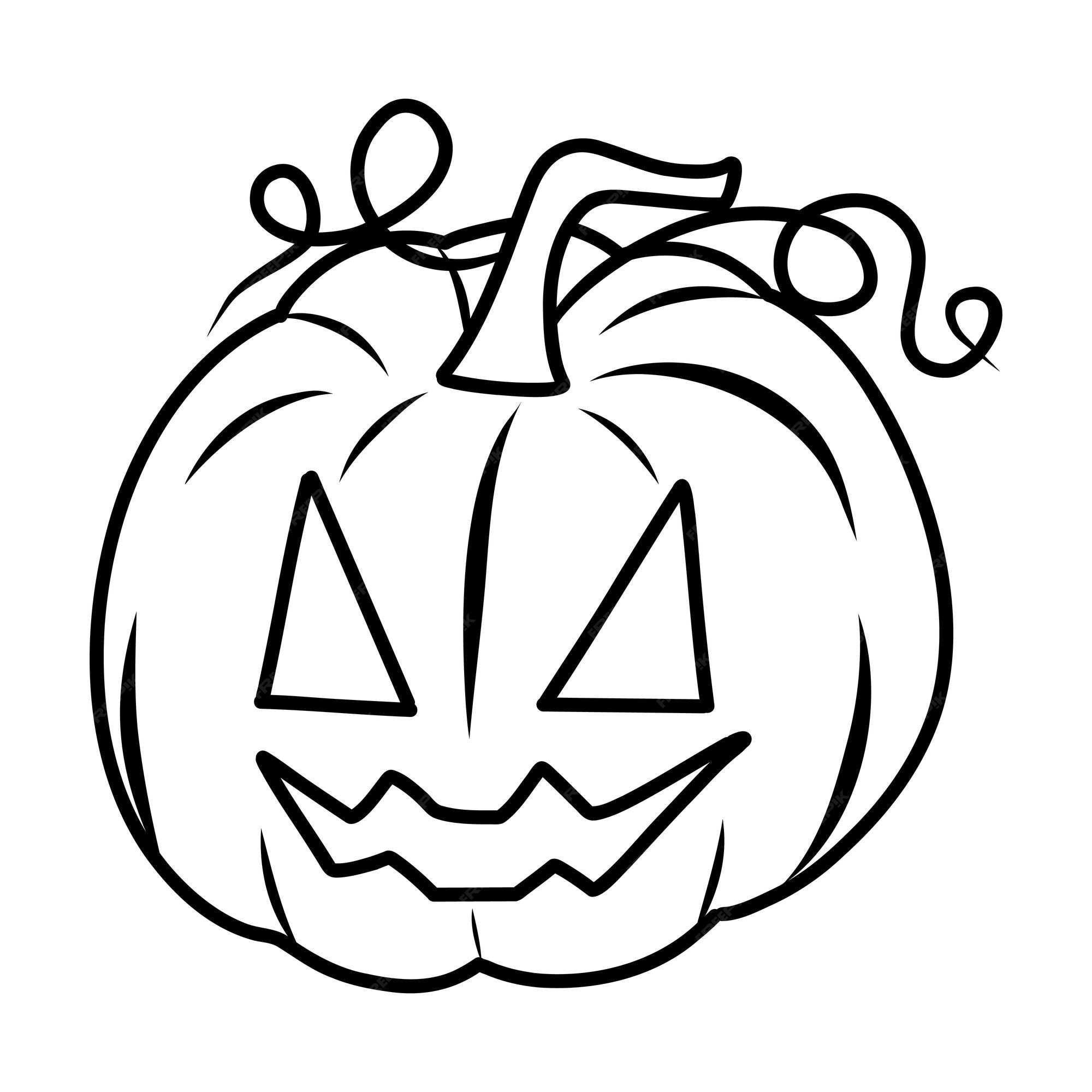 Scary Halloween Pumpkin Vector Art PNG Images