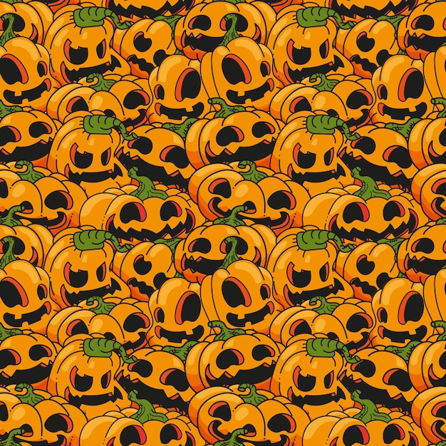 Halloween pumpkin seamless pattern vector