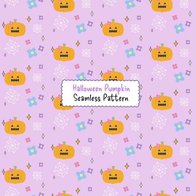 Vector halloween pumpkin seamless pattern