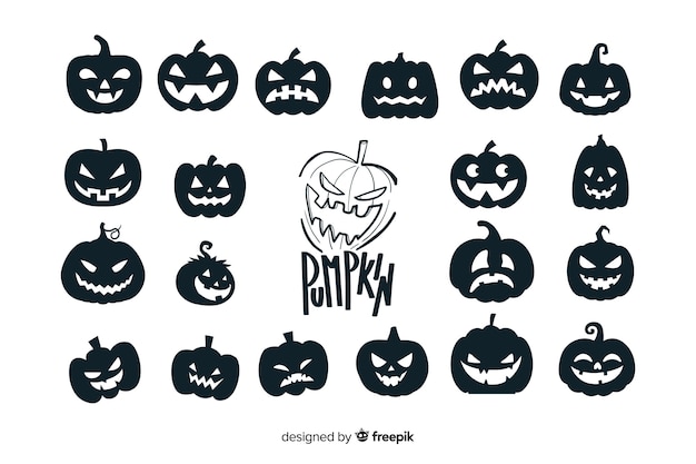 Halloween pumpkin silhouette collection