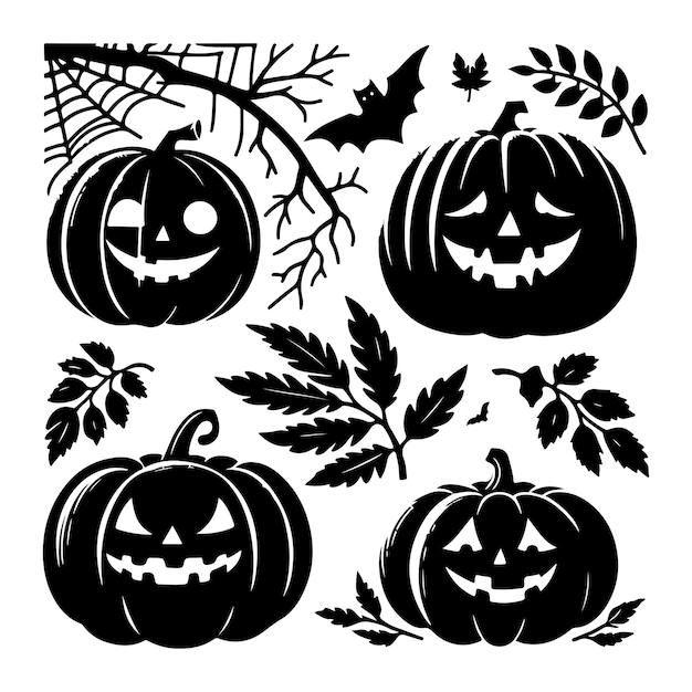 Vector halloween pumpkin silhouette vector for halloween celebration