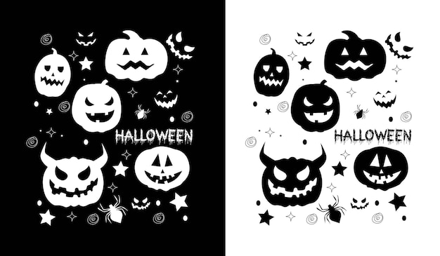 Vector halloween pumpkin silhouette vector