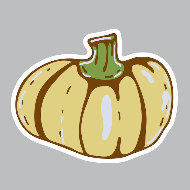 Halloween pumpkin sticker Autumn vector illustration