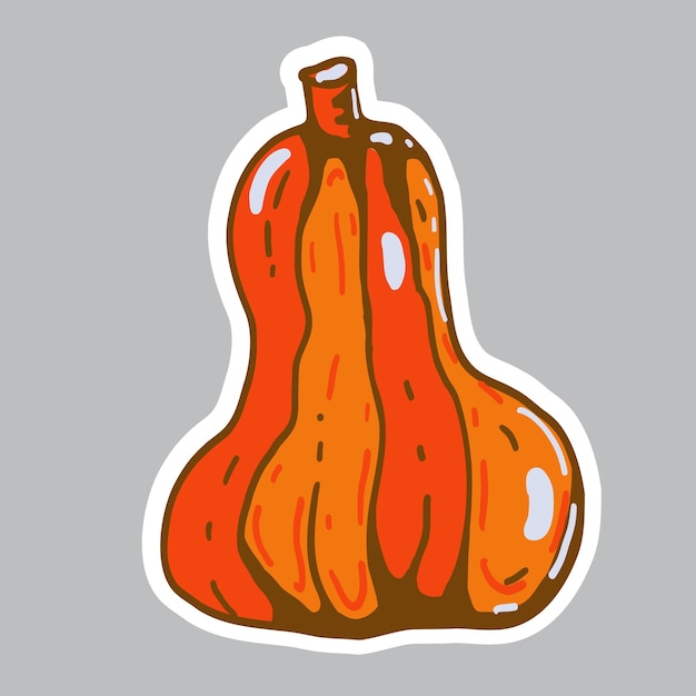Halloween pumpkin sticker Autumn vector illustration