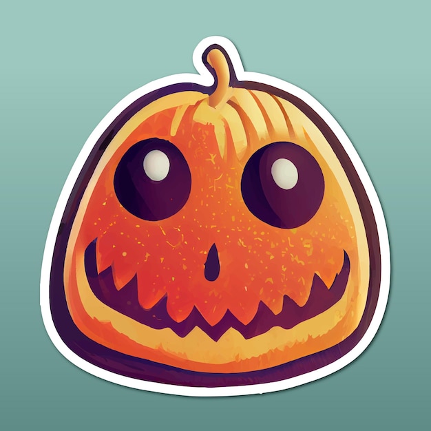 Halloween pumpkin sticker illustration