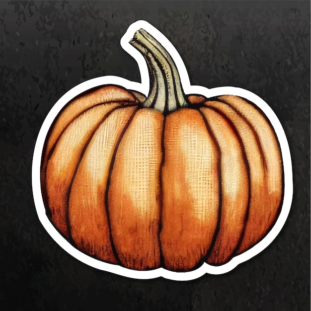 Vector halloween pumpkin sticker illustration