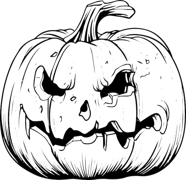 Halloween pumpkin sticker vector