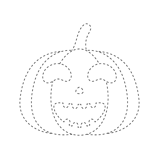 Halloween Pumpkin tracing worksheet for kids