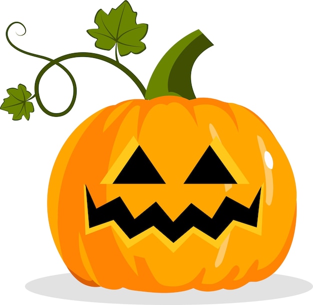 Halloween pumpkin vector cartoon illustration halloween scary pumpkin with smile flat illustration