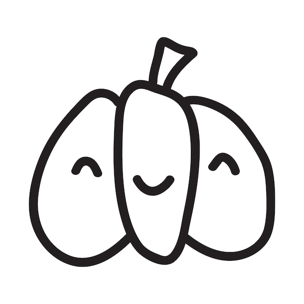 Halloween pumpkin. Vector concept in doodle and sketch style. Hand drawn illustration for printing on T-shirts, postcards. Icon and logo idea.