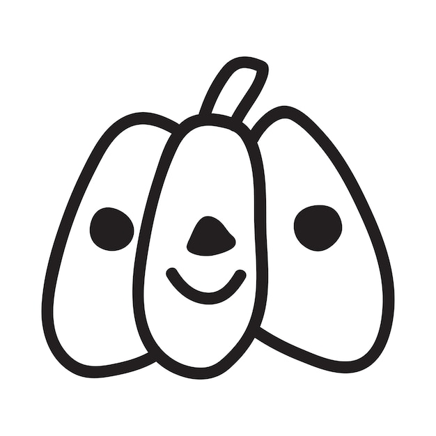 Zucca di halloween. concetto di vettore in stile doodle e schizzo. illustrazione disegnata a mano per la stampa su magliette, cartoline. idea di icona e logo.