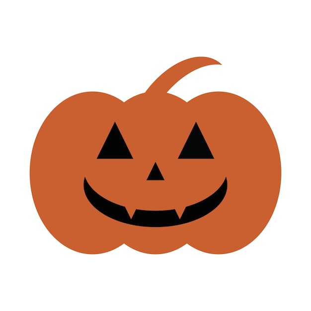 Halloween pumpkin, vector. Halloween pumpkin in orange and black colors.