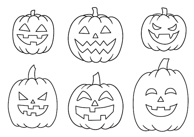 Halloween pumpkin vector set