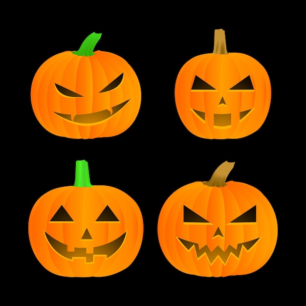 Vector halloween pumpkin vector set