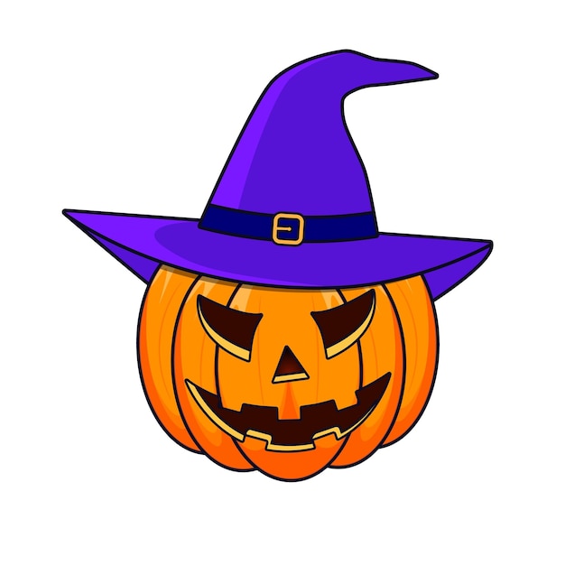 Halloween pumpkin witch isolated the main symbol happy halloween holiday orange spooky pumpkin