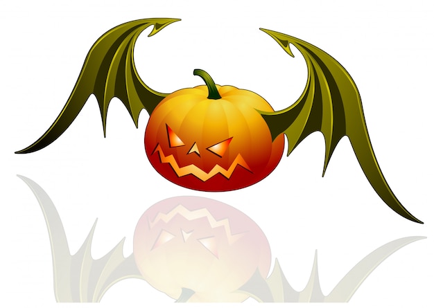 Halloween pumpkin with wings
