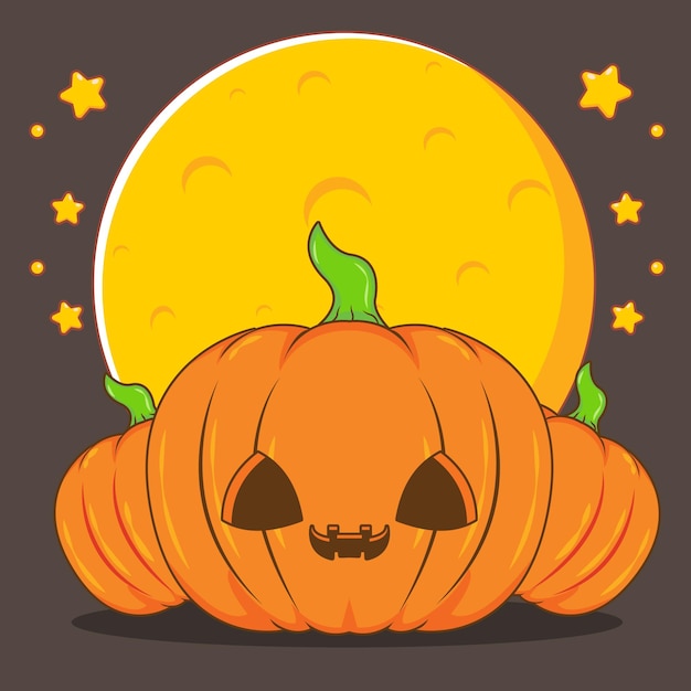 Halloween pumpkins cartoon illustration