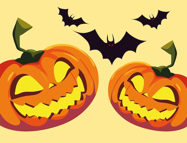 Halloween pumpkins cartoon