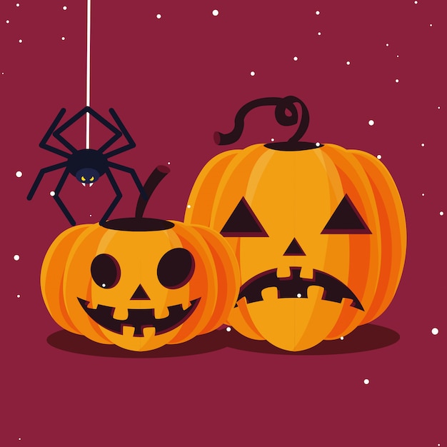 Vector halloween pumpkins cartoons