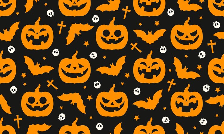 Halloween pumpkins seamless pattern vector design