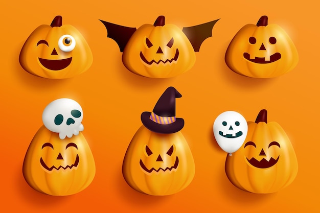 Vector halloween pumpkins