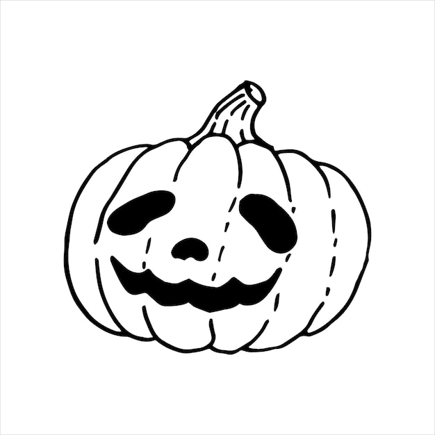 ハロウィーンのカボチャトリックオアトリート落書きベクトル手描きイラスト