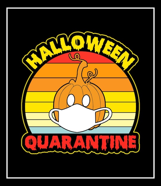 halloween quarantine t shirt design vector graphic