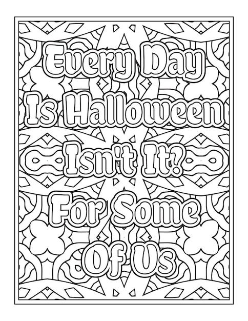 Halloween Quotes Coloring Book Pages