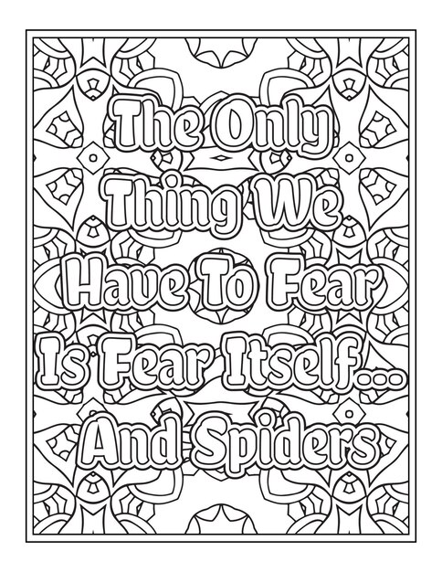 Halloween Quotes Coloring Book Pages