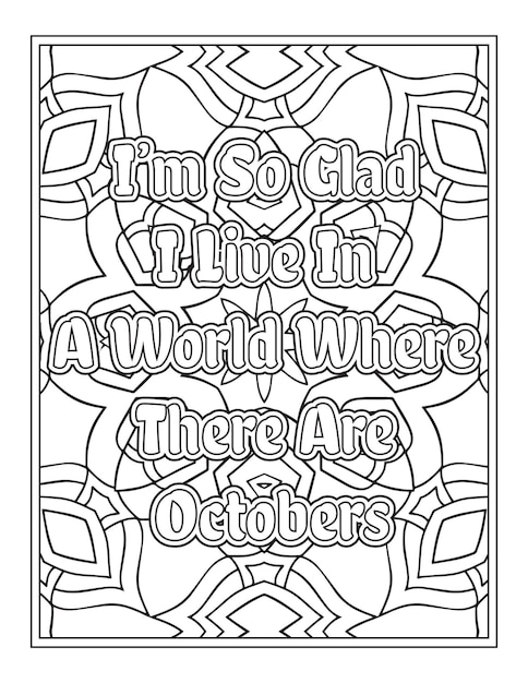 Halloween Quotes Coloring Book Pages