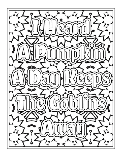 Halloween Quotes Coloring Book Pages